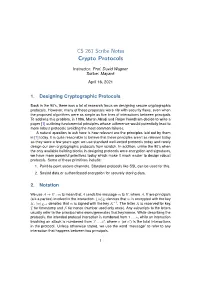 CS 261 Scribe Notes Crypto Protocols