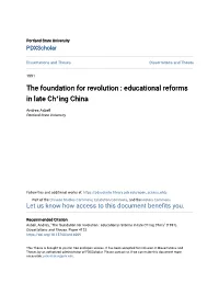 Educational Reforms in Late Chʻing China in Late Ch Ing China