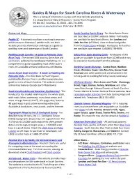 Guides and Maps for South Carolina Rivers and Waterways