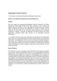 INDEPENDENT AUDITOR's REPORT to the Members of Ashoka