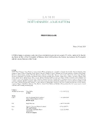 LVMH Press Release