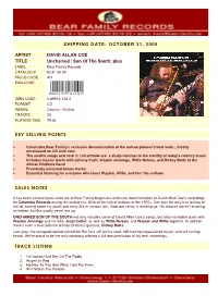 OCTOBER 31, 2005 ARTIST DAVID ALLAN COE TITLE Unchained