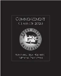 RVU Class of 2020 Commencement Program (PDF)