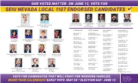 Seiu Nevada Local 1107 Endorsed Candidates