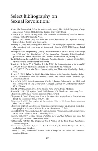 Select Bibliography on Sexual Revolutions