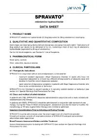 SPRAVATO® Esketamine Hydrochloride DATA SHEET