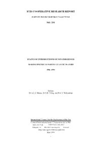 Status of Introductions of Non-Indigenous Marine