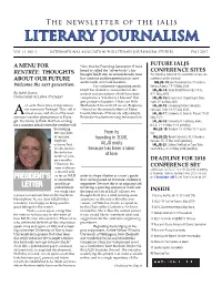 The Newsletter of the Ialjs LITERARY JOURNALISM