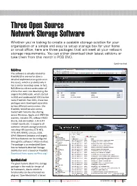 Three Open Source Network Storage Software
