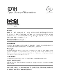 Anthropocene Knowledge Practices in Mckenzie Wark's Molecular Red