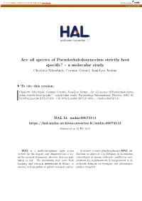 Are All Species of Pseudorhabdosynochus Strictly Host Specific? – a Molecular Study