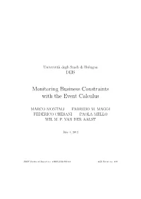 Monitoring Business Constraints with the Event Calculus