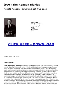2B9b69d (PDF) the Reagan Diaries Ronald Reagan