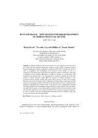 Bancassurance – New Options for the Development