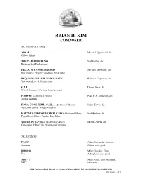 Brian H. Kim Composer
