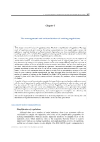 Chapter 5 the Management and Rationalisation of Existing Regulations