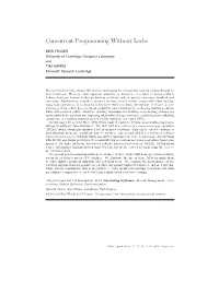 Concurrent Programming Without Locks