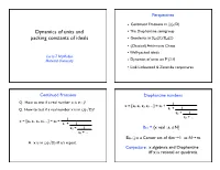 Dynamics of Units and Packing Constants of Ideals