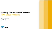 Identity Authentication Service SAP Cloud Platform