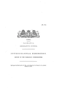 Intercolonial Exhibition Report of Tasmanian Commissioners