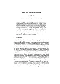 Logics for Collective Reasoning