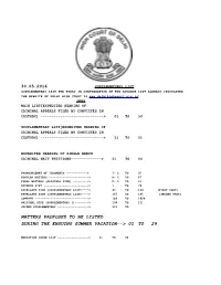 Matters Proposed to Be Listed During the Ensuing Summer Vacation--> 01 T0 29