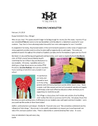 Principal's Newsletter