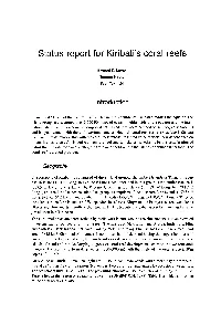 Status Report for Kiribati's Coral Reefs
