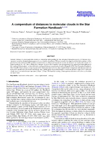 A Compendium of Distances to Molecular Clouds in the Star Formation Handbook?,?? Catherine Zucker1, Joshua S