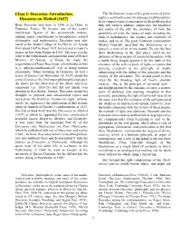Class 2: Descartes: Introduction, Discourse on Method (1637)
