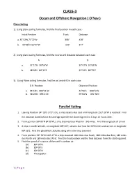 CLASS-3 Ocean and Offshore Navigation ( O’Nav )