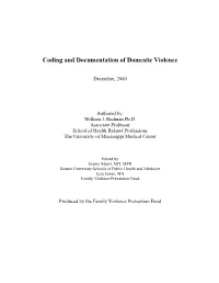 Coding and Documentation of Domestic Violence