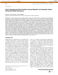 Direct Sensing and Discrimination Among Ubiquitin and Ubiquitin Chains Using Solid-State Nanopores