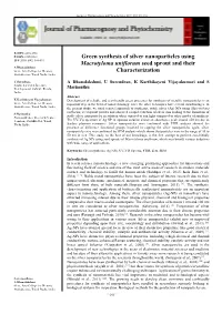 Green Synthesis of Silver Nanoparticles Using Macrotyloma