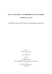 How Can the Public Art in Philadelphia Promote the Quality Of