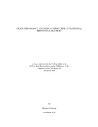Khaen Performance: an American Perspective on Traditional Pedagogical Practices