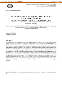 The Hannibal Route Question of 218 Bc: a Forensic Exercise Relative to Historical Archaeology