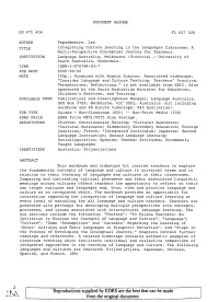 Integrating Culture Learning in the Languages Classroom: a Multi-Perspective Conceptual Journey for Teachers