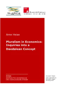 Pluralism in Economics: Inquiries Into a Daedalean Concept