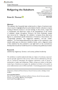 Refiguring the Subaltern