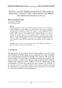 Singing Accent Americanisation in the Light of Frequency Effects: Lot Unrounding and Price Monophthongisation in Focus