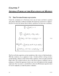 Chapter 7 Several Forms of the Equations of Motion