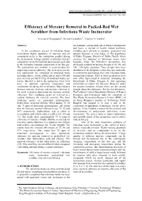 Mercury Removal in Packed Bed Wet Scrubber from Infectious Waste Incinerator
