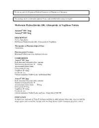 Metformin Hydrochloride (SR), Glimepiride, & Voglibose Tablets