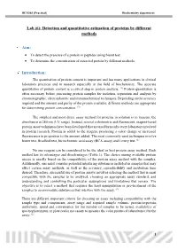 Protein Biochemistry -Practical