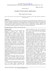 Scorpion Toxins Applications