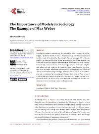 The Example of Max Weber