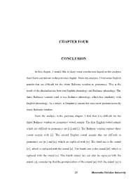Chapter Four Conclusion