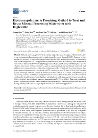 Electrocoagulation: a Promising Method to Treat and Reuse Mineral Processing Wastewater with High COD