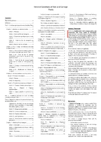 General Conditions of Sale and Carriage Thello